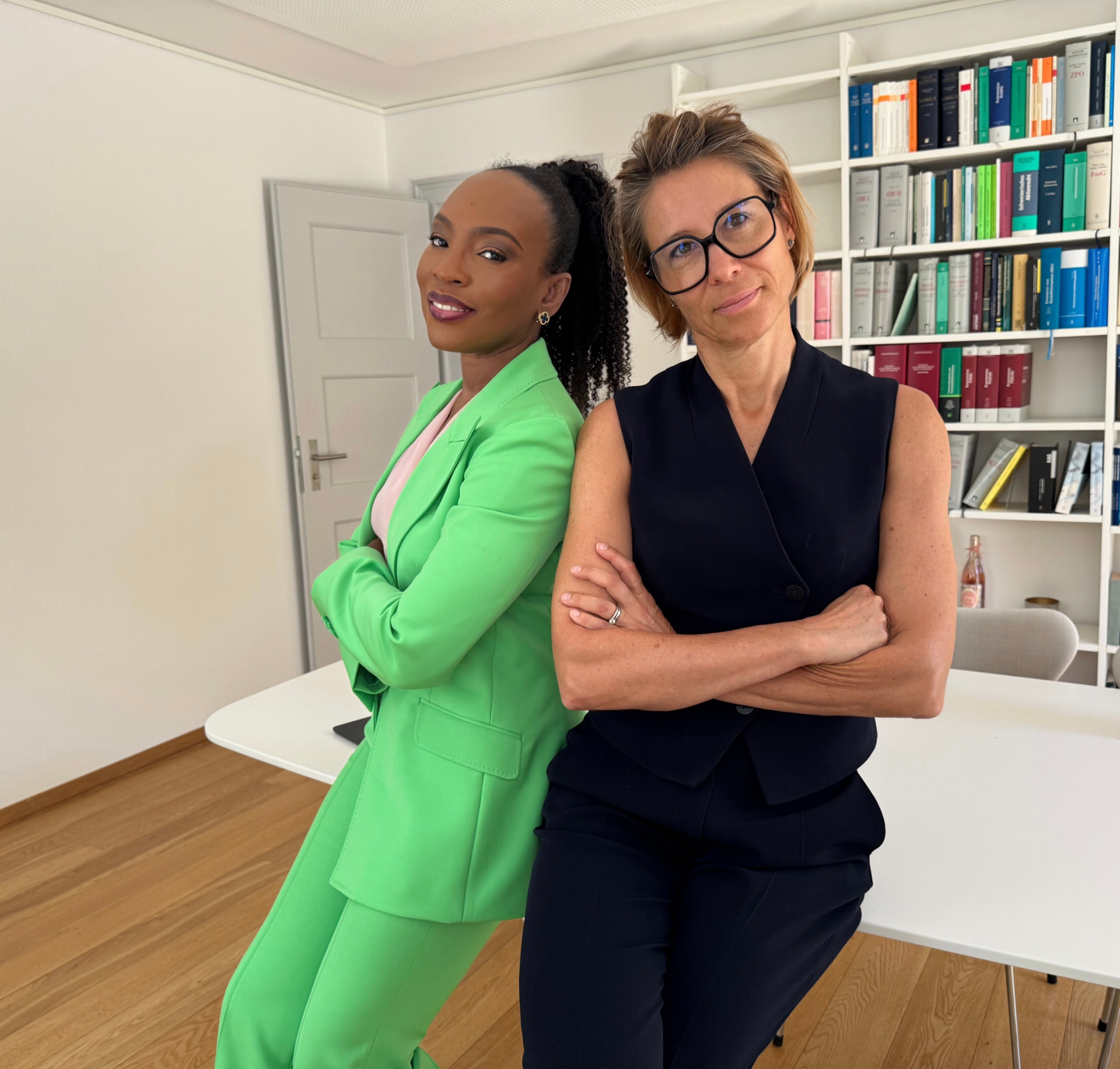 Maryann Selfe and Jillian MacNab in the Calabar Capital office